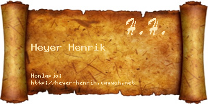 Heyer Henrik névjegykártya